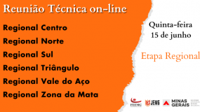 Atenção! Reuniões técnicas da etapa regional acontecem dia 15 de junho.