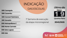 Primeira semana de execução. Dia 19 de março, quarta-feira, é o último dia para indicação das escolas nas modalidades coletivas e xadrez.