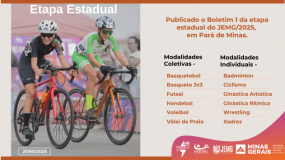 Boletim 1 da etapa estadual em Pará de Minas já está disponível. Confira!