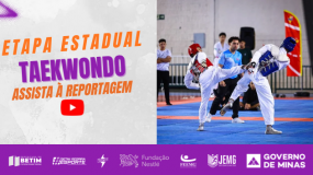 A força e a disciplina em benefício do aprendizado e das grandes coquistas. Assista à reportagem da modalidade taekwondo, na Etapa Estadual do JEMG/2026.