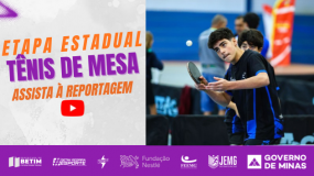 Tênis de mesa na etapa estadual do JEMG/2026. Assista à reportagem!